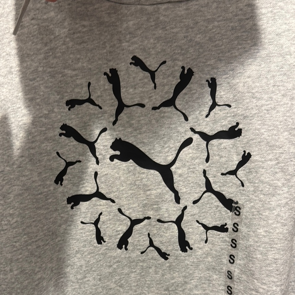 Puma Men’s NWT Gray Hoodie Sweatshirt with front Puma Design. - Picture 2 of 12